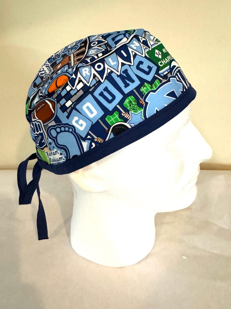 UNC Tarheels Doodle print Scrub Cap image 1
