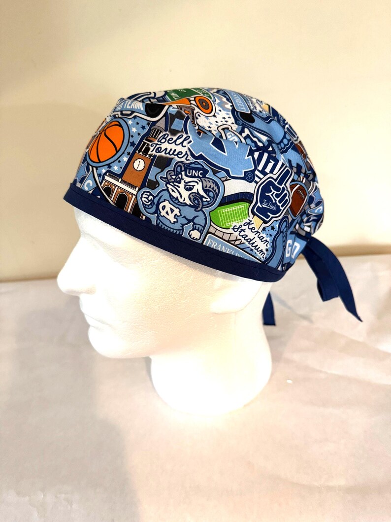 UNC Tarheels Doodle print Scrub Cap image 2