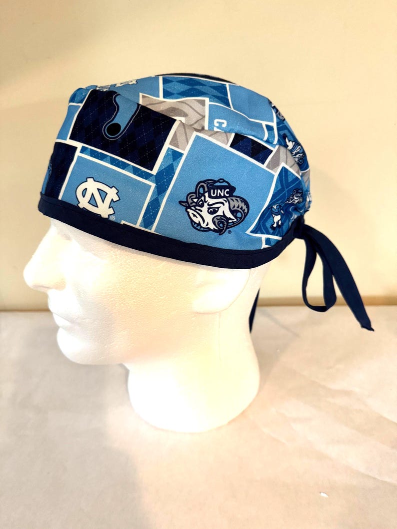 UNC Tarheels Argyle print Scrub Cap image 1