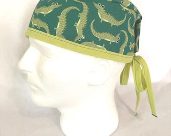 Alligator print Scrub Cap