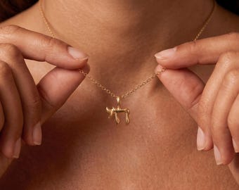 18K Gold Chai Necklace, Hebrew Judaica Pendant