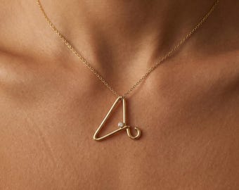 Collar con colgante de percha de oro de 18 quilates: Colgante feminista a favor del derecho al aborto.