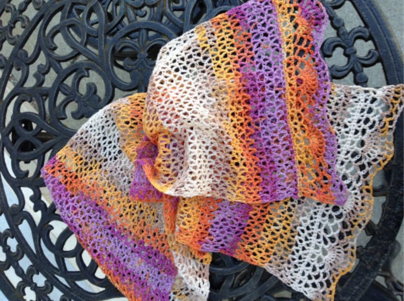 Jaipur Crochet Lace Scarf Pattern PDF image 1