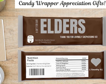 JW Elder’s Appreciation Gift| Chocolate Candy Wrapper Printable Template