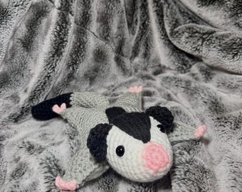 Crochet Sugar Glider Plush, Handmade Acrylic Stuffed Animal