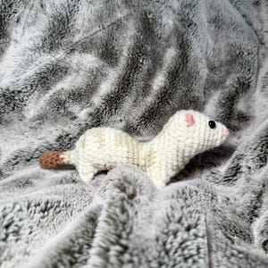 Mini Amigurumi Ferret – Albino or Sable Ferret Plushie - Handmade Custom Crochet Toy bolin