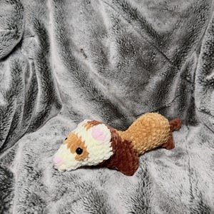 Mini Amigurumi Ferret – Albino or Sable Ferret Plushie - Handmade Custom Crochet Toy soft sable