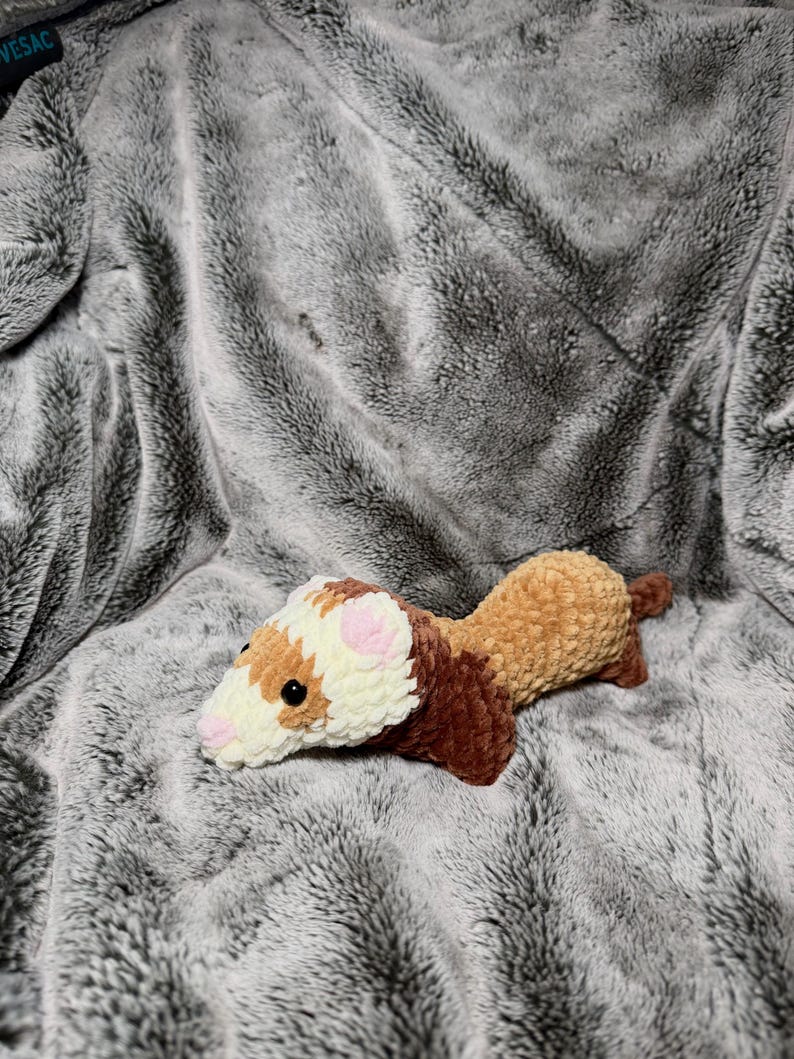 Mini Amigurumi Ferret – Albino or Sable Ferret Plushie - Handmade Custom Crochet Toy soft sable