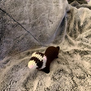 Mini Amigurumi Ferret – Albino or Sable Ferret Plushie - Handmade Custom Crochet Toy solid