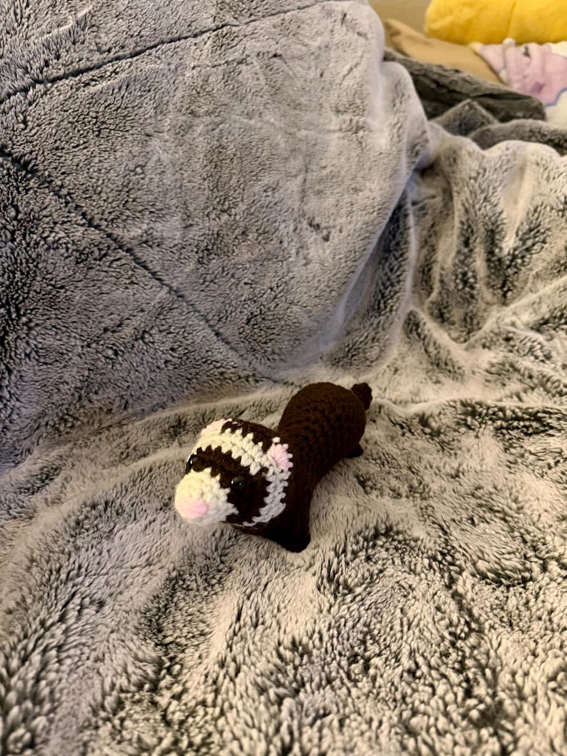 Mini Amigurumi Ferret – Albino or Sable Ferret Plushie - Handmade Custom Crochet Toy solid