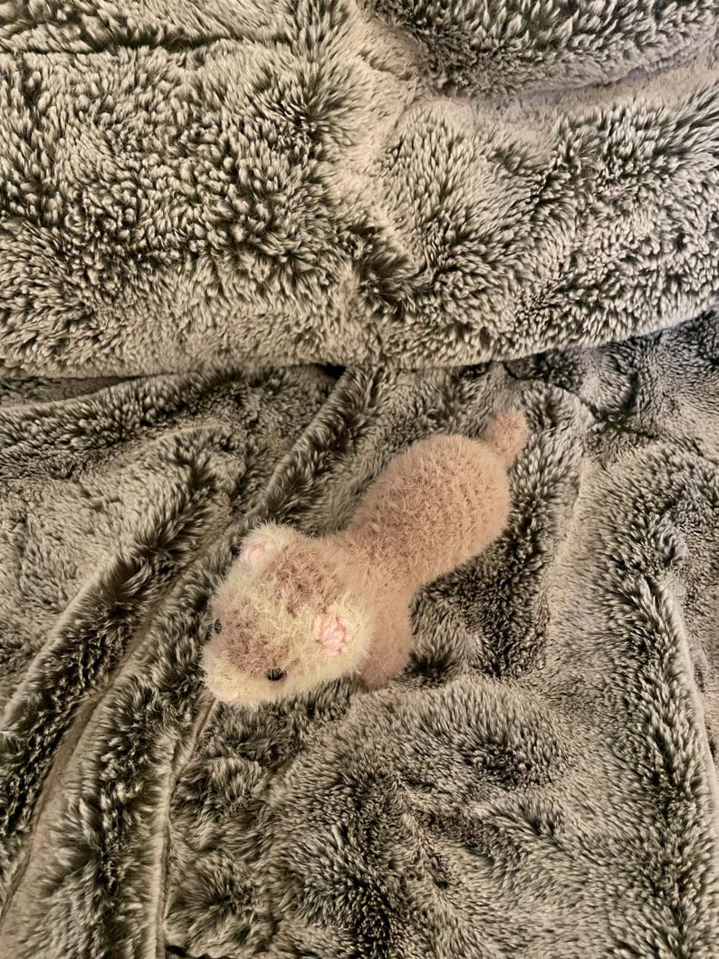 Mini Amigurumi Ferret – Albino or Sable Ferret Plushie - Handmade Custom Crochet Toy cinnamon