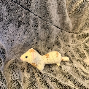 Mini Amigurumi Ferret – Albino or Sable Ferret Plushie - Handmade Custom Crochet Toy albino 2