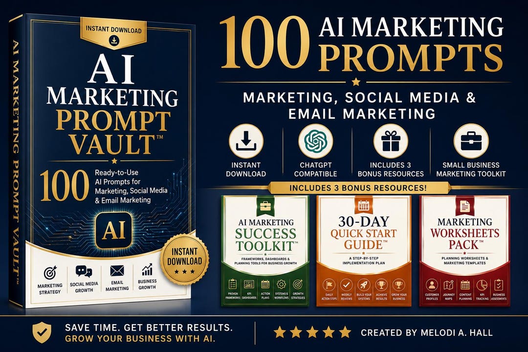 100 AI Marketing Prompts Toolkit, Chatgpt Business Strategy (digital ...