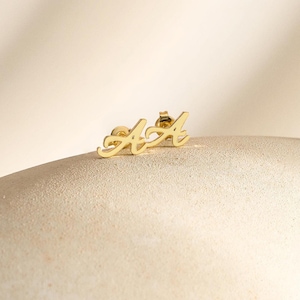 Custom Initial Stud Earrings, Minimalist Initial Earrings, Dainty Letter Charm Earrings, gift for her, birthday gift, gift for mom