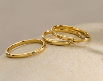 Personalisierter kleiner Ring • Zarter Ring mit Gravur • Minimalistischer Schmuck • Schmaler Ring • Geschenk für Sie