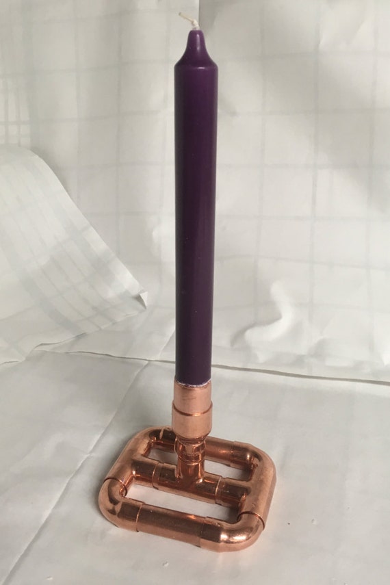 Copper Pipe Single Candle Holder