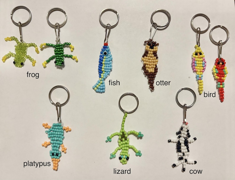 Key Rings Animal Design Beaded Animal Keychains - Can Be Customized! - Etsy