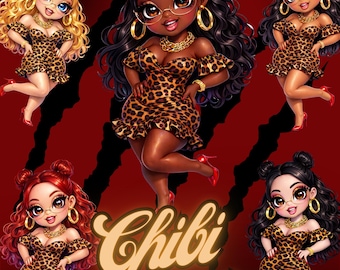 Stickers sauvages chibi