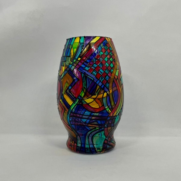 Brite, eclectic hand-painted diane bouquet vase, functional and decorative