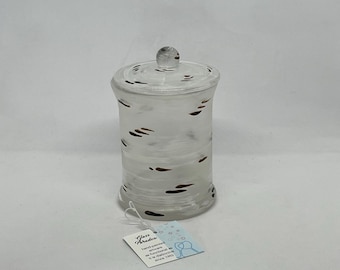 Birch, hand-painted nature inspired lidded jar