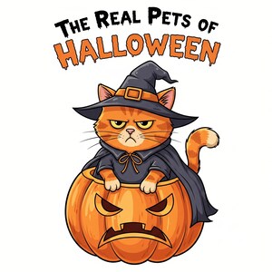 Halloween Pet Clipart: Witches, Wizards, Haunted Cats (Digital Download)