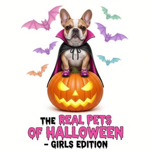 Spooky & Cute Pumpkin Pals of Halloween | Pet Clipart Pack – 9 Designs | PNG and JPEG| Digital Download for Sublimation, Cricut, Printables