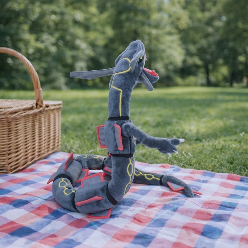 Shiny Rayquaza Plushie, Pokemon Plush Toy, Black Dragon Stuffed Animal ...