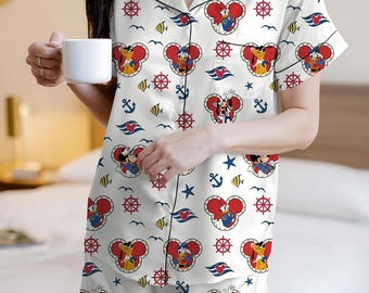 Disney Cruise Pajama Set, Cruise Mickey and Friends Sleepwear, Disney Loungewear, 2026 Disney Cruise Family Matching Pajamas, Pajamas Gift