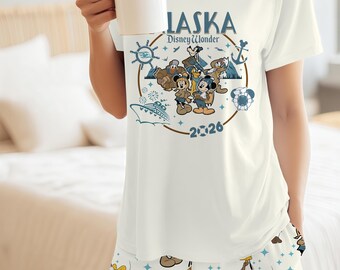 Disney Alaska Cruise 2026 Pajama Set, Mickey And Friends Matching Cruise Pajamas, Disney Wonder Family PJs, Alaska Cruise Sleepwear