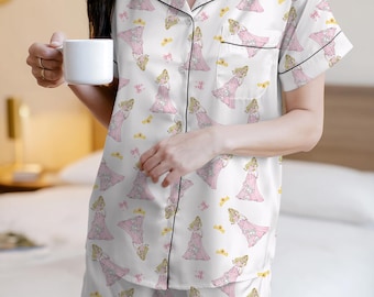 Sleeping Beauty Coquette Pajama Set, Disney Aurora Princess Bow Pajamas, Disney Princess Pjs, Magic Kingdom Outfit, Disneyland Gift for Fan