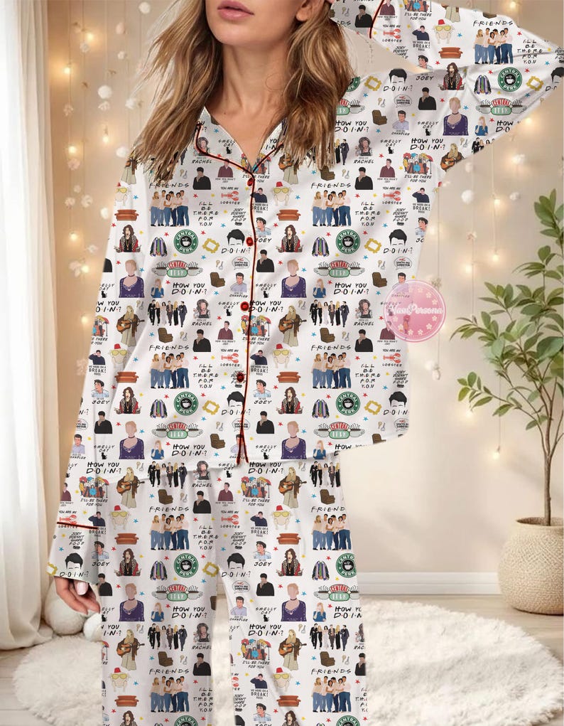 Friends TV Show Pajama Set - Central Perk Sleepwear, Friends Sitcom ...