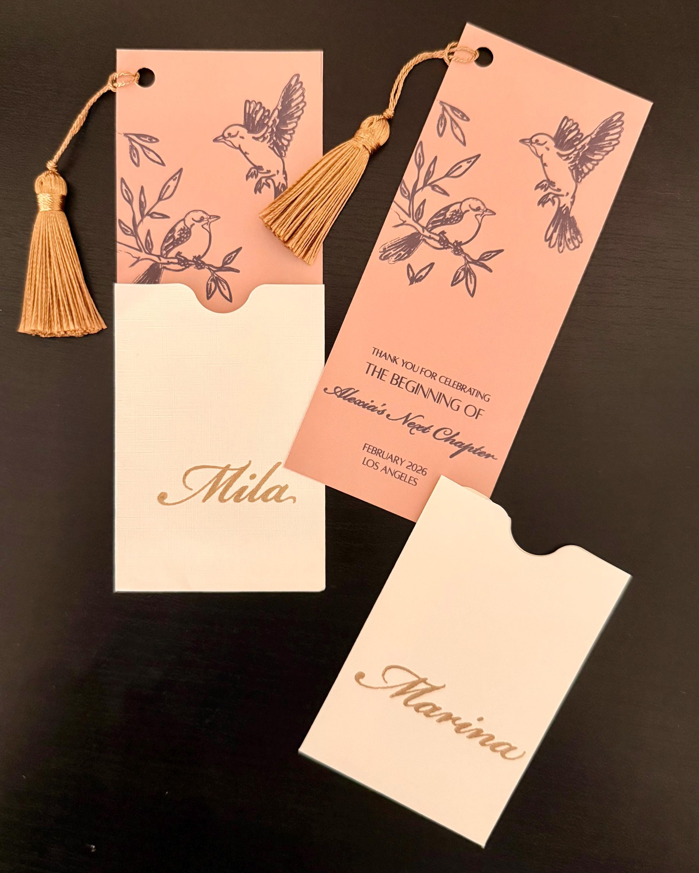 Bookmark Seating Card Personalized Bridal Shower Bookmark Favors / Place Cards - Etsy