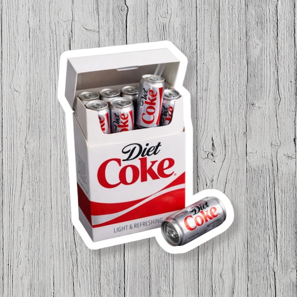 Pegatinas de adicción a la Coca-Cola Light, calcomanía troquelada de lata de refresco / Abanico de bebidas