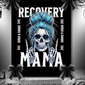 Recovery Mama Skeleton Clipart: Nykterhetsdesign (SVG PNG)
