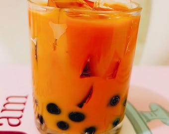 Iced Boba Milk Tea Candle | Brown Sugar boba, Dessert Scented Soy Wax