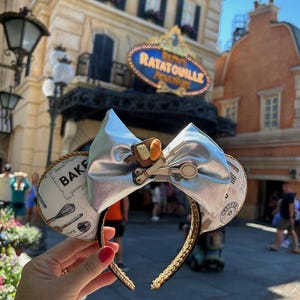 Ratatouille Mickey Ears Headband | Disney Chef Ears with Cheese Platter Centrepiece | Remy Cooking Themed Disney Park Headband | Epcot Ears