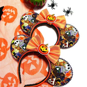 Kürbis Micky Ohren für Erwachsene | Giftiger Apfel-Mäuseohren | Jackolantern Minnie Ohren für Disney Halloween Kostüm | Halloween Party Ohren