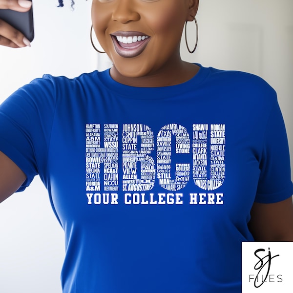 HBCU PNG: Svartvit design för specialdesignade skjortor (digital nedladdning)