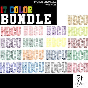 HBCU PNG: 17-Color Pride Bundle for Black College Designs, Homecoming (Digital Download)