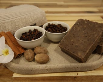 Handmade Marula Oil Bar Soap - Spiced Coffee (Vanilla, Nutmeg, Ginger, & Clove)