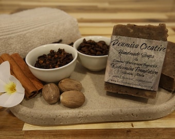 Handmade Marula Oil Soap - Spiced Coffee Scented (Vanilla, Nutmeg, Ginger, & Clove)