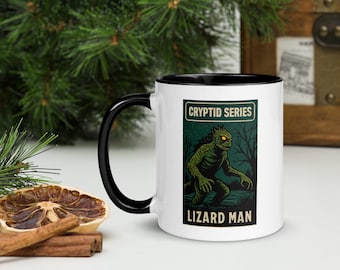 Tazza da caffè "Uomo Lucertola", regalo a tema criptidi della Carolina del Sud