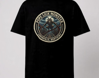 Maglietta con stemma del mostro leccato dal Papa - T-shirt grafica unica