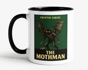 Mothman Coffee Mug – Ceramic Cryptid Series Cup, Appalachian Folklore Art