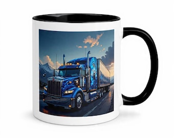 Taza de café con diseño de camión para camioneros - Serie Camioneros