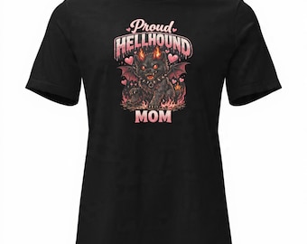 Maglietta Hellhound Mom • Maglietta spettrale per amanti dei cani, abbigliamento gotico per proprietari di animali domestici