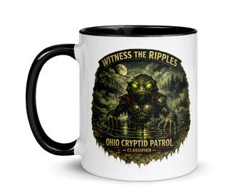 Tazza Loveland Frogman – Testimonia le increspature, tazza horror, Ohio Cryptid Patrol, regalo mostro della palude