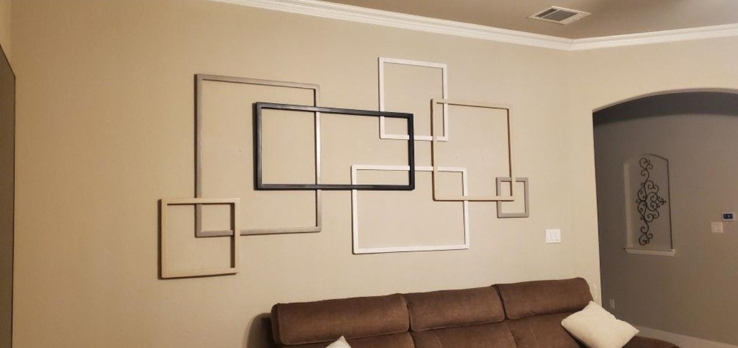 Modern Geometric Wood Wall Sculpture Large Abstract Wall Art Handmade Wood Wall Decor Made to Order DFW Local Pickup