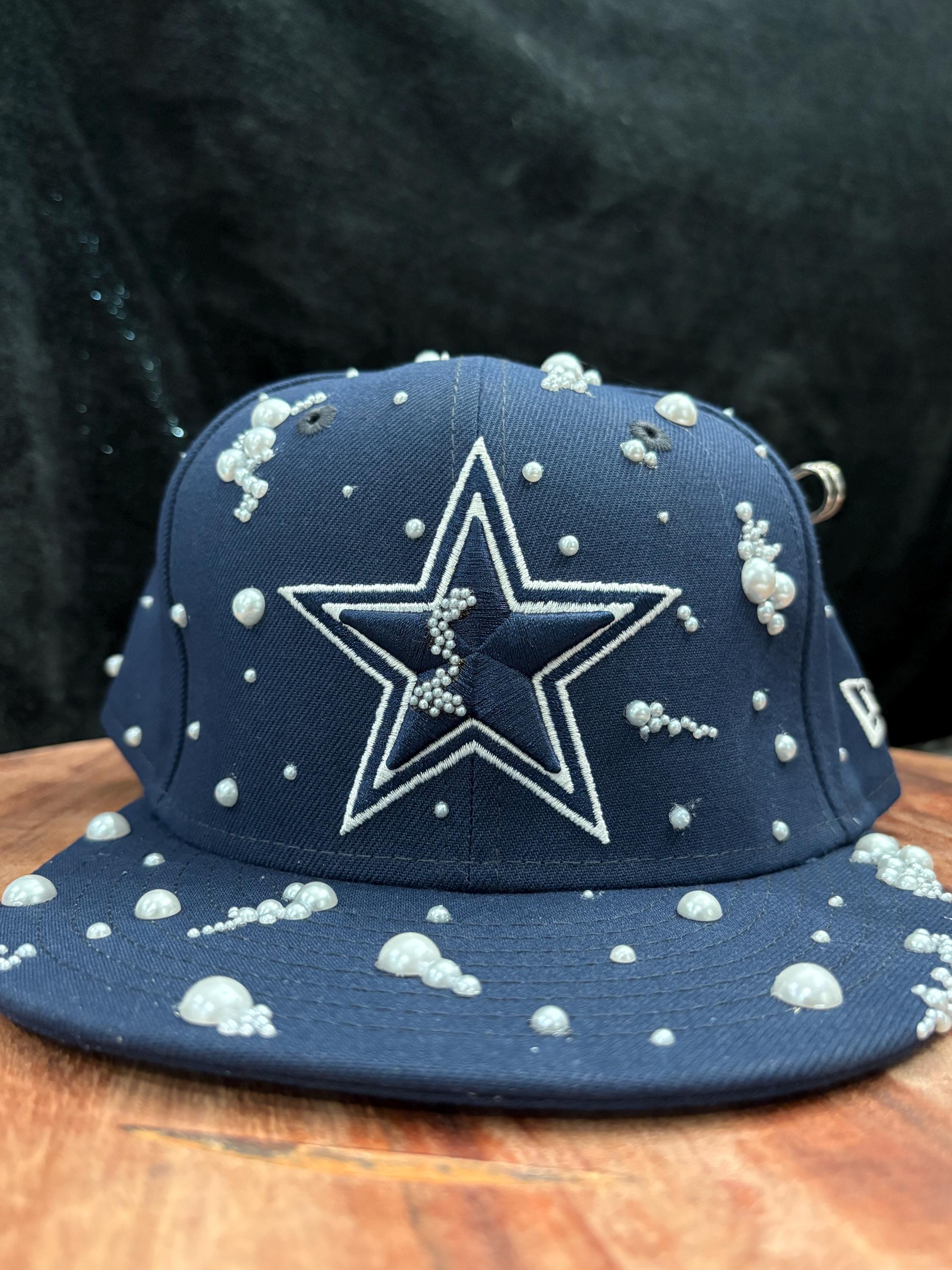 Dallas Cowboys Pearl Studded Trucker Hat - Navy & White cowboys-dashmark-sideline-flex  main image 2