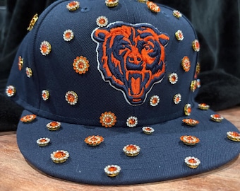 Chicago Bears Custom Jeweled Snapback Hats - Etsy display picture 3